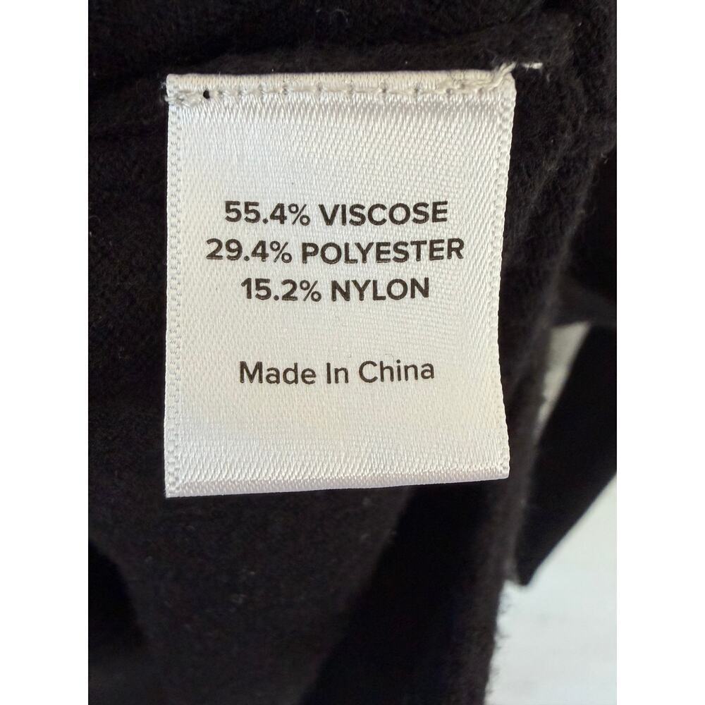 EVEREVE Black V-Neck Knit Sweater Ribbed Sleeve Pullover Size Small - Picture 4 of 6
